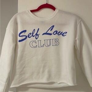 Self love club cropped sweatshirt - child size large (adult XS)